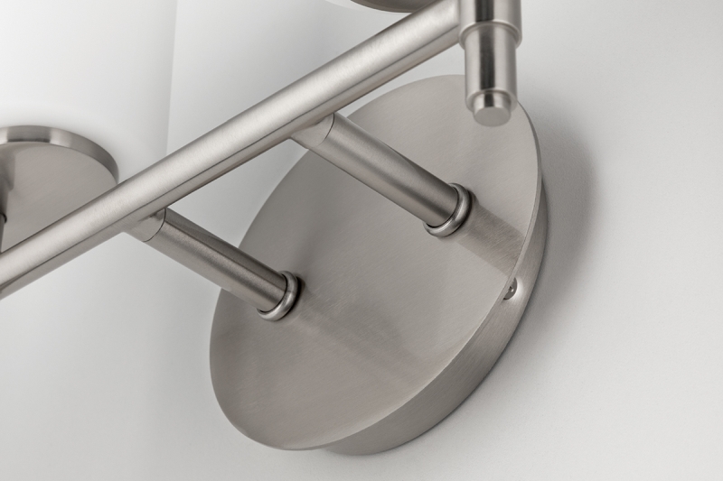 The Hudson Valley Trinity bath vanity light has its screws hidden on the side of the backplate. - An Interview with Brent Fields from Hudson Valley Lighting - LightsOnline Blog