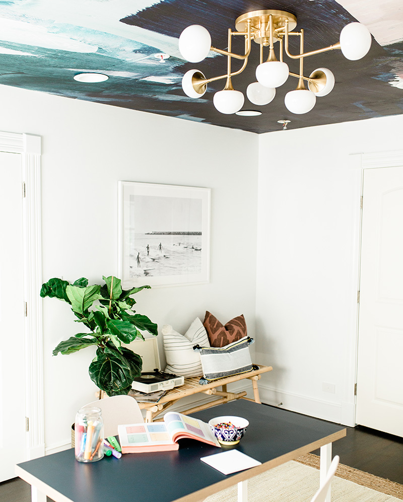 For home offices with low ceilings, consider a ceiling mount light! Photo credit Doreen Corrigan. - LightsOnline Blog