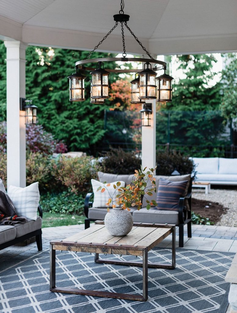 Set down an outdoor rug - 5 Tips to Create a Cozy Outdoor Patio Space - LightsOnline Blog