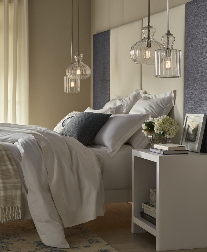 Bedroom decor trends - Use hanging lights instead of lamps at the nightstand - LightsOnline Blog