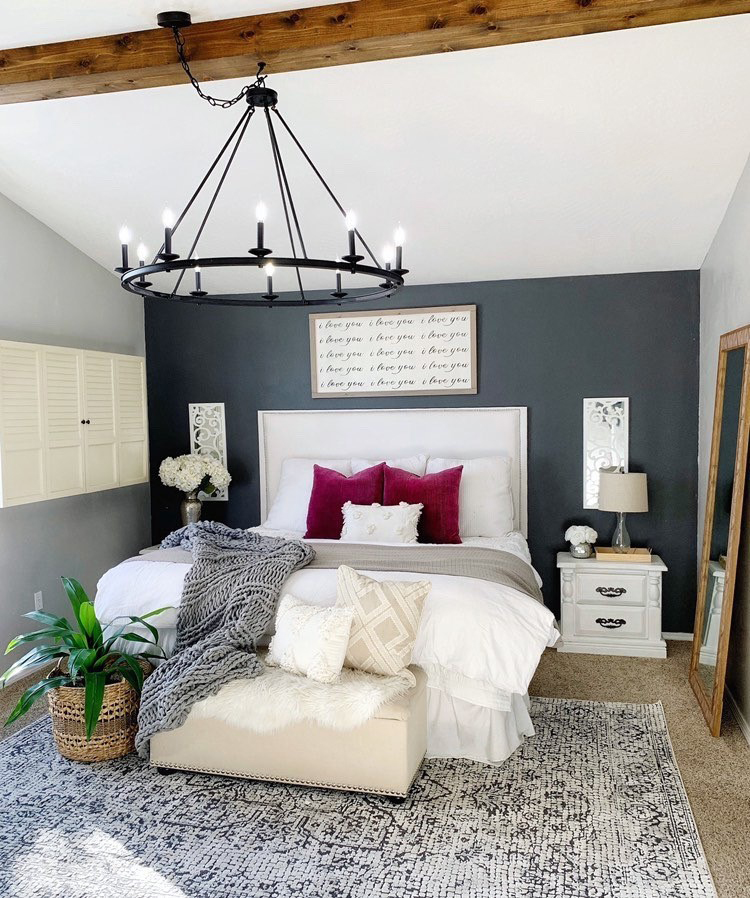How to Choose a Bedroom Chandelier - Image credit myhouseof8 on Instagram - LightsOnline Blog